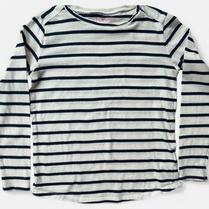 Crewcuts White & Navy Striped Long Sleeve Tee 6/7